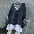 Japanese Traditional Art Embroidered Linen Blend Flowy Tunic