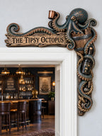 🦑"The Tipsy Octopus" Nautical Door Frame Corner Decor