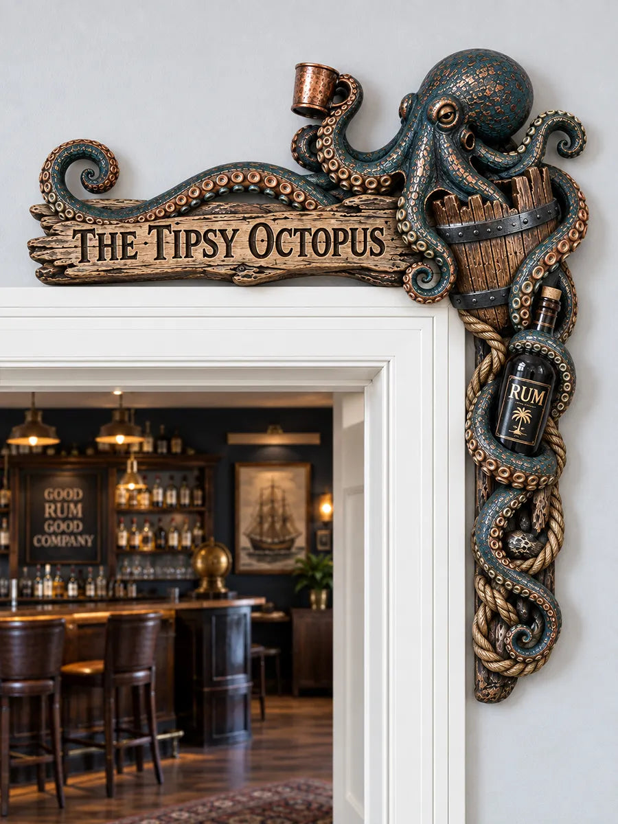 🦑"The Tipsy Octopus" Nautical Door Frame Corner Decor