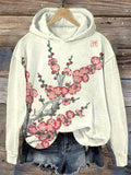 Plum Blossom Art Painting Print Casual Fashion Hoodie
