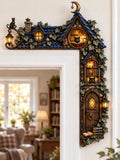 Mystical Midnight Library & Black Cat Door Corner Decor