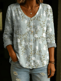 Women's Floral Art Print Casual Shirt