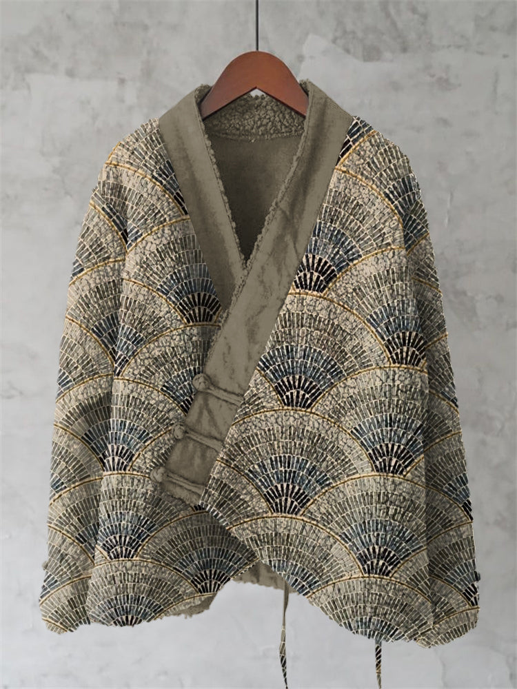 Japanese Style Uchiwa Inspired Design Kimono