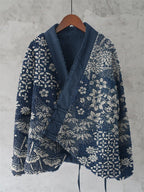 Japanese Flower Art Plush Cardigan