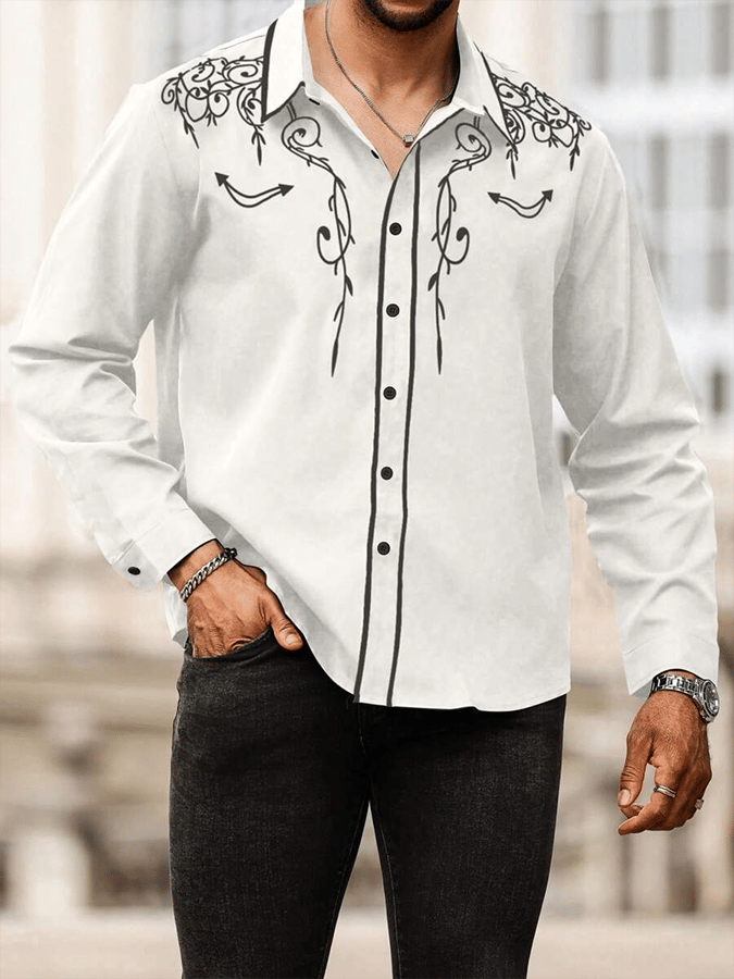 Men's Striped Business Casual Shirt