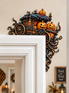 Halloween Pumpkin Carriage Door Corner Decor