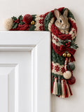 🐰 Christmas Bunny Scarf Door Frame Topper