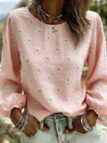 Women's Casual Floral Print Long-Sleeved Top