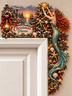 🧜‍♀️ Christmas Please Mermaid Decorating Tree Door Corner Decor 🐚