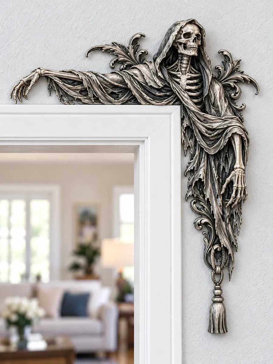 💀 Gothic Grim Reaper Door Frame Corner Decor