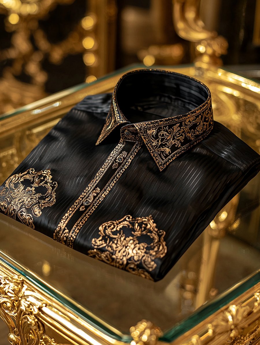 Men's Satin Long Sleeve Shirt