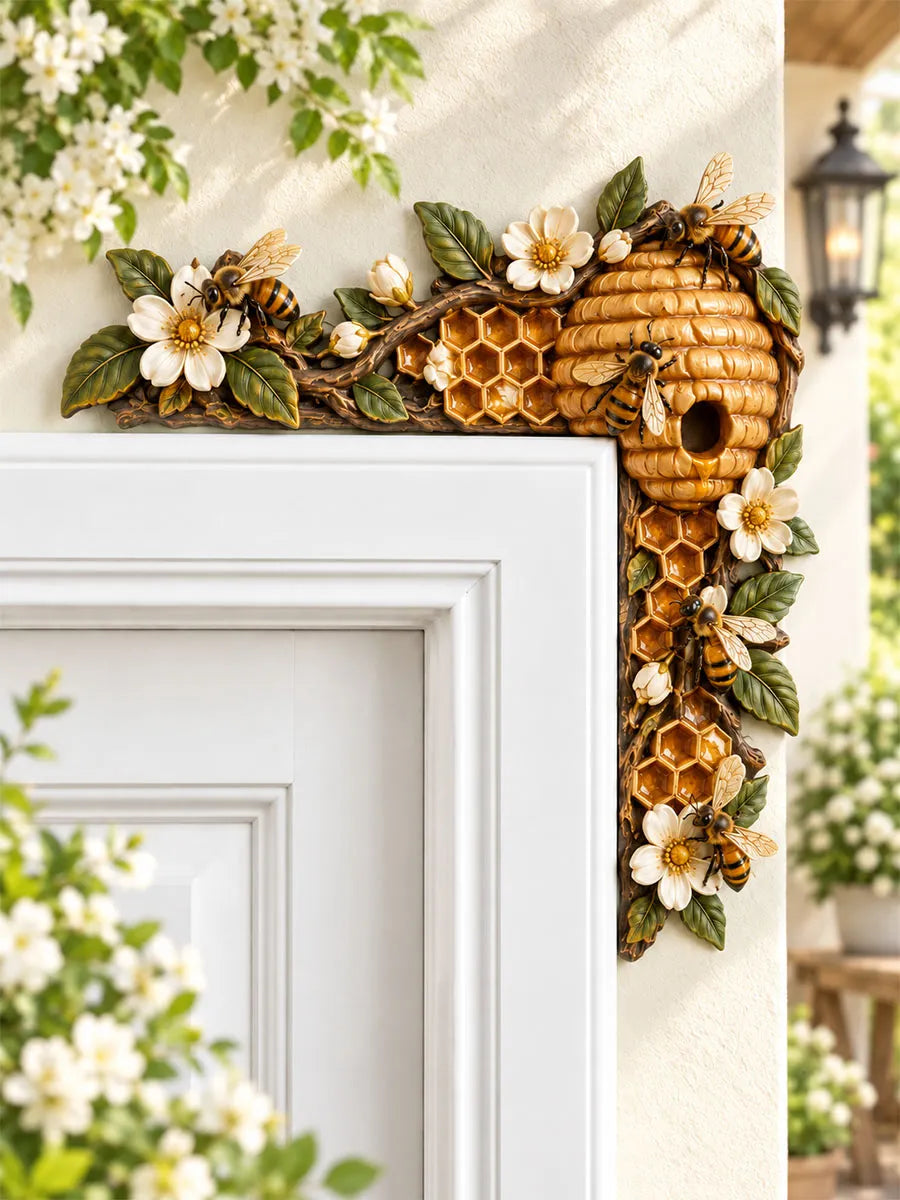 Honeybee Hive & Blossom Door Frame Corner Decor