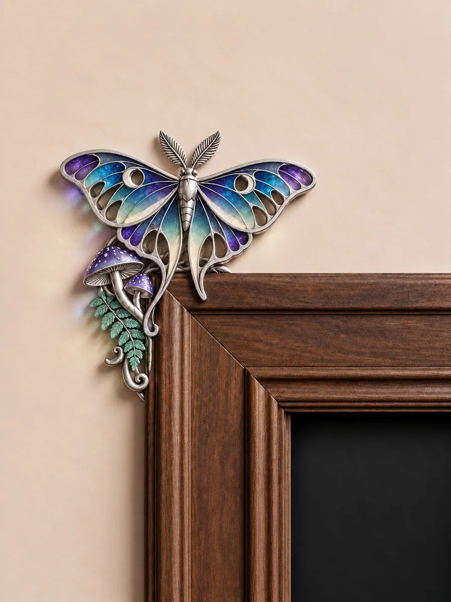 Enchanted Moon Moth & Mushrooms Door Frame Corner Decor