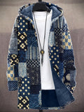 Japanese Art Inspired Patchwork Hooded Cardigan
