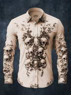 Men's Vintage Art Skull Shirt