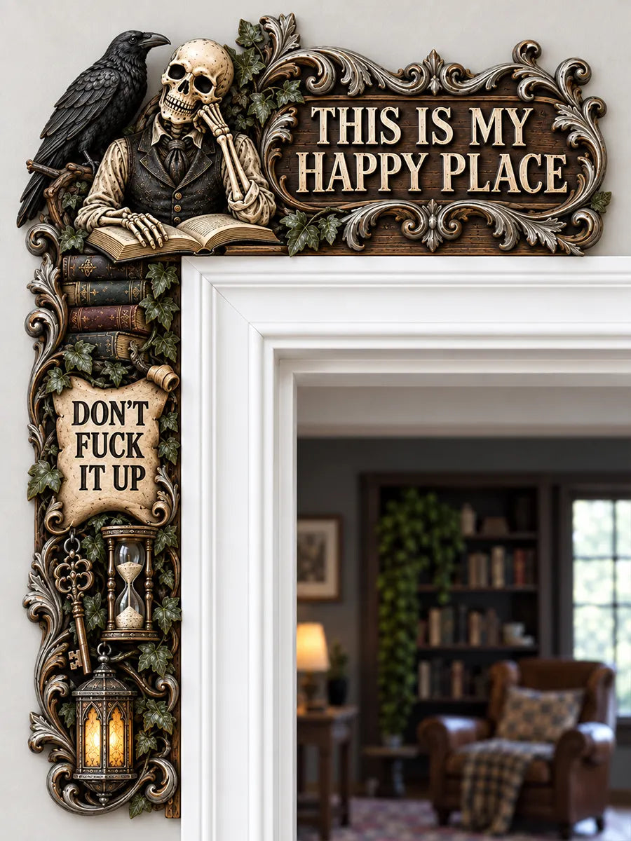 💀Dead Man's Pub Gothic Skeleton Door Frame Corner Decor