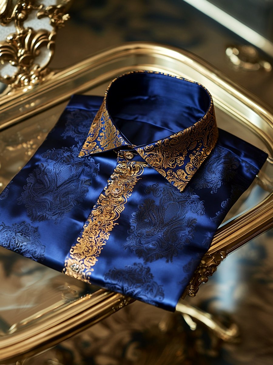 Men's Satin Long Sleeve Shirt