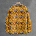 Men's Vintage Bee Art Knit Cozy Sweater