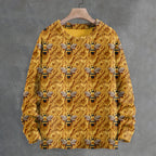 Men's Vintage Bee Art Knit Cozy Sweater