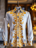 Men's Silk Design Printed Long Sleeve Shirt