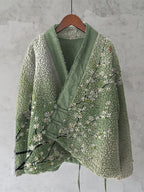 Vintage Japanese Floral Art Design Cozy Kimono