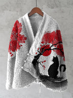 Vintage Japanese Cat Art Design Kimono