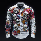 Men's Casual Vintage Black Pattern Shirt