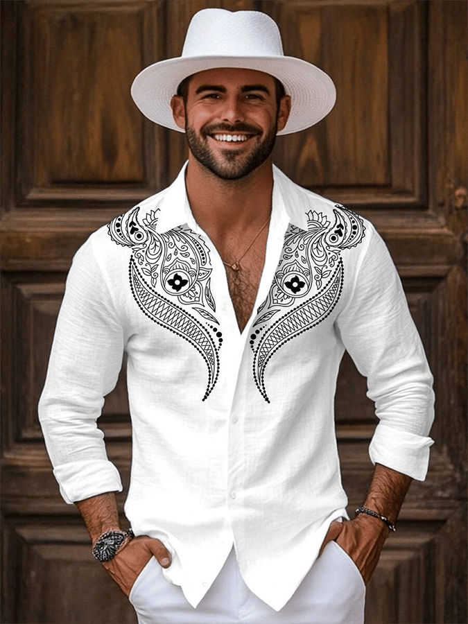 Men's Striped Business Casual Shirt
