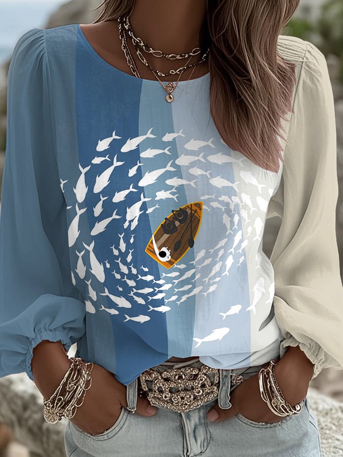 Women'S Casual Faith-Inspired Long-Sleeve Top — "Holding True To One'S Heart In The World" Print