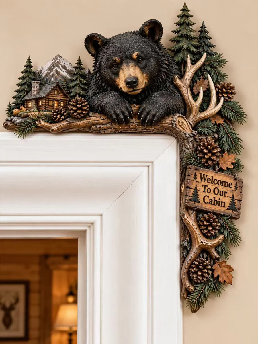 Black Bear Door Frame Decor