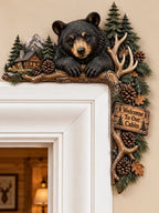 Black Bear Door Frame Decor