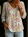 Women's Floral Art Print Casual Shirt