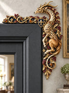 Golden-Horned Spotted Beast Door Frame Corner Decor