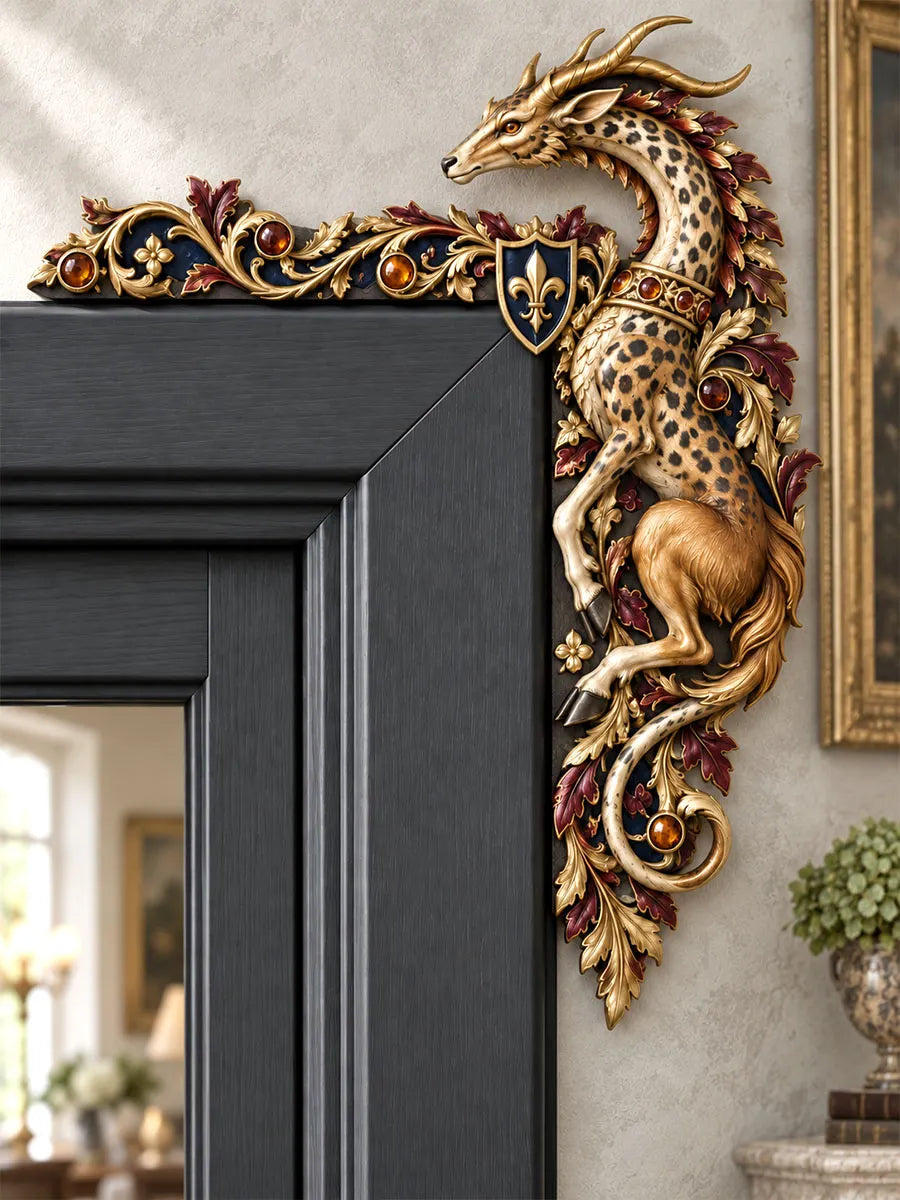 Golden-Horned Spotted Beast Door Frame Corner Decor
