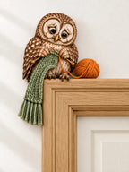 Charming Knitter Owl Door Frame Corner Decor