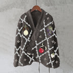 Japanese Floral Embroidery Print Plush Kimono Cardigan