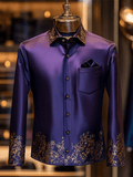 Men's Silk Design Printed Long Sleeve Pocket Shirt