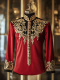 Men's Vintage Stand Collar Long Sleeve Shirt