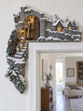 🏰 Enchanted Winter Village Corner Doorway Sculpture