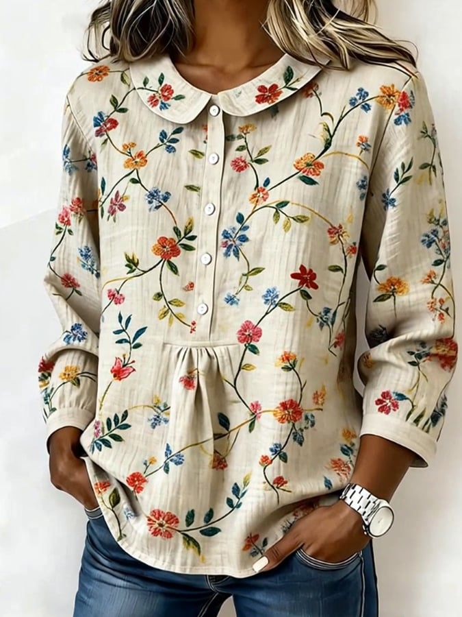 Women's Casual Color Block Print Short-Sleeve Top