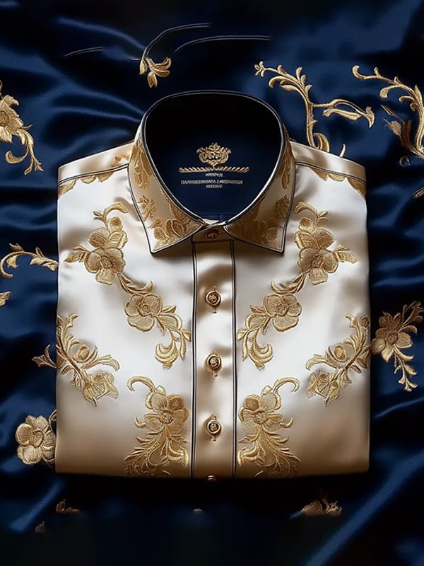 Men's Light Luxury Business Striped Print Shirt