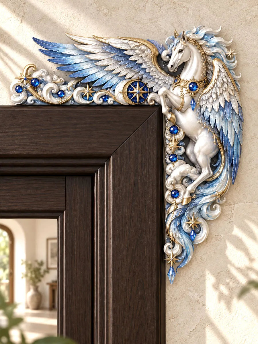 Celestial Winged Pegasus Door Frame Corner Decor
