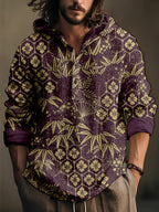 Men's Japanese Bamboo Art Linen Blend Cozy Shirt