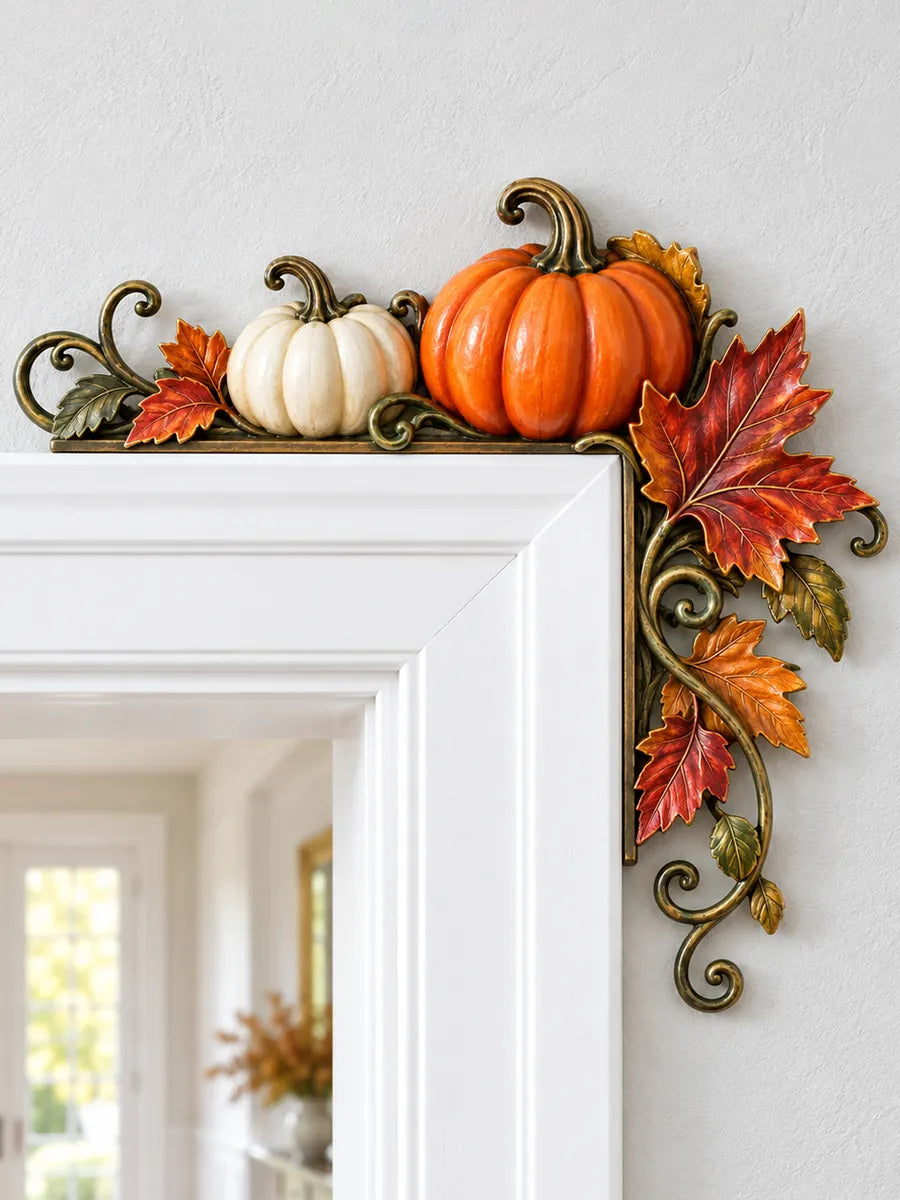 🎃 Autumn Harvest Pumpkin & Maple Leaf Door Frame Corner Decor