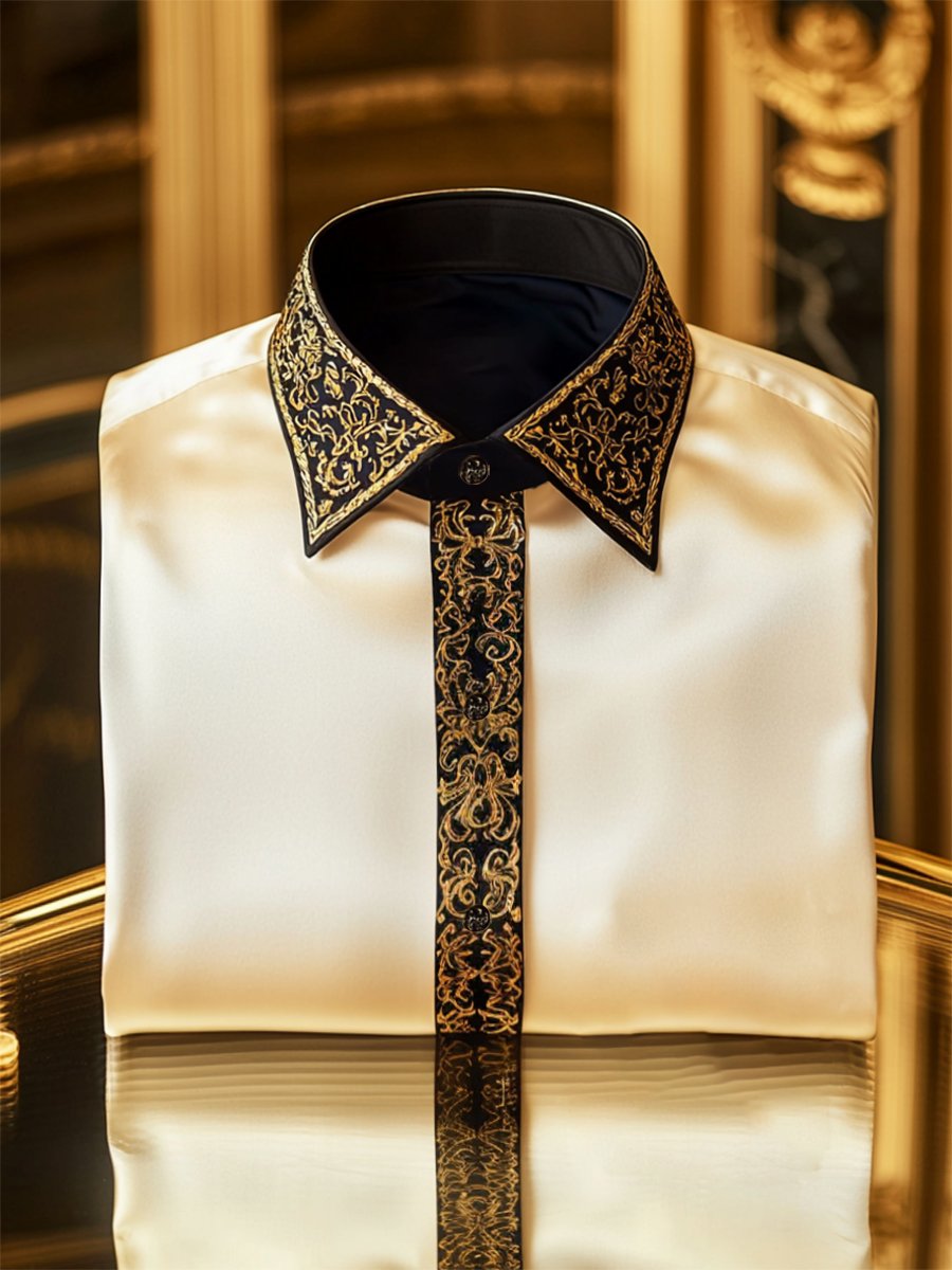 Men's Satin Long Sleeve Shirt