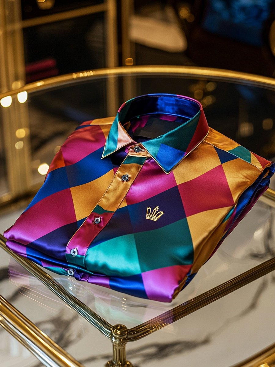 Men's Satin Luxury Business Long Sleeve Shirt