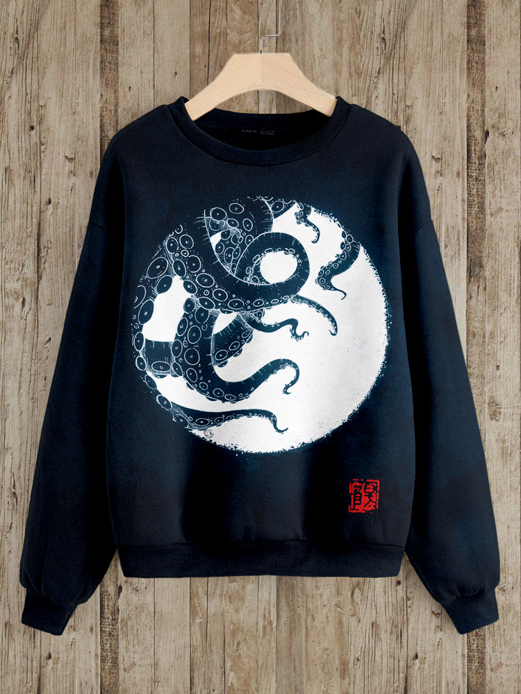 Vintage Ocean Octopus Art Pattern Comfy Sweatshirt