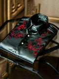 Men's Satin Luxury Vintage Business Long Sleeve Shirt