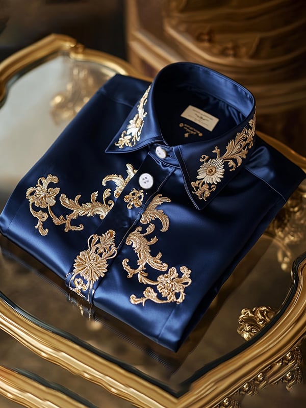 Men's Silk Cross Long Sleeve Shirt