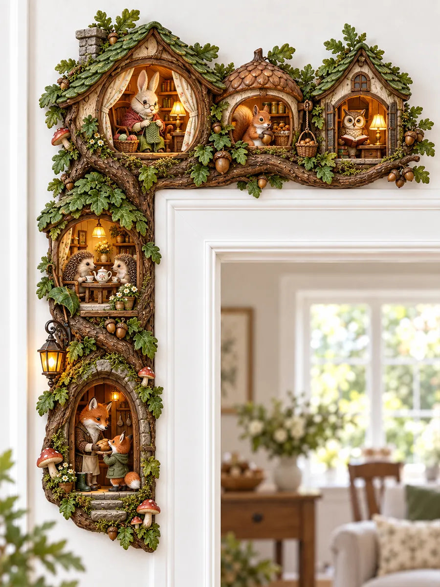 Handcrafted Woodland Animal Door Frame Corner Decor